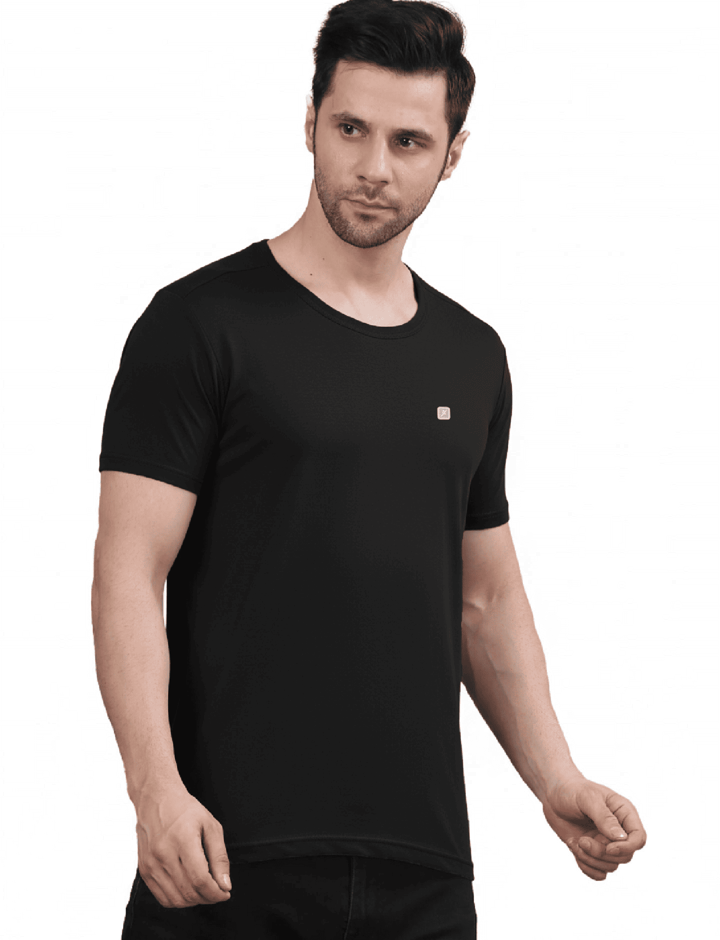 Men's Solid Crew Neck Performance T-Shirt Black