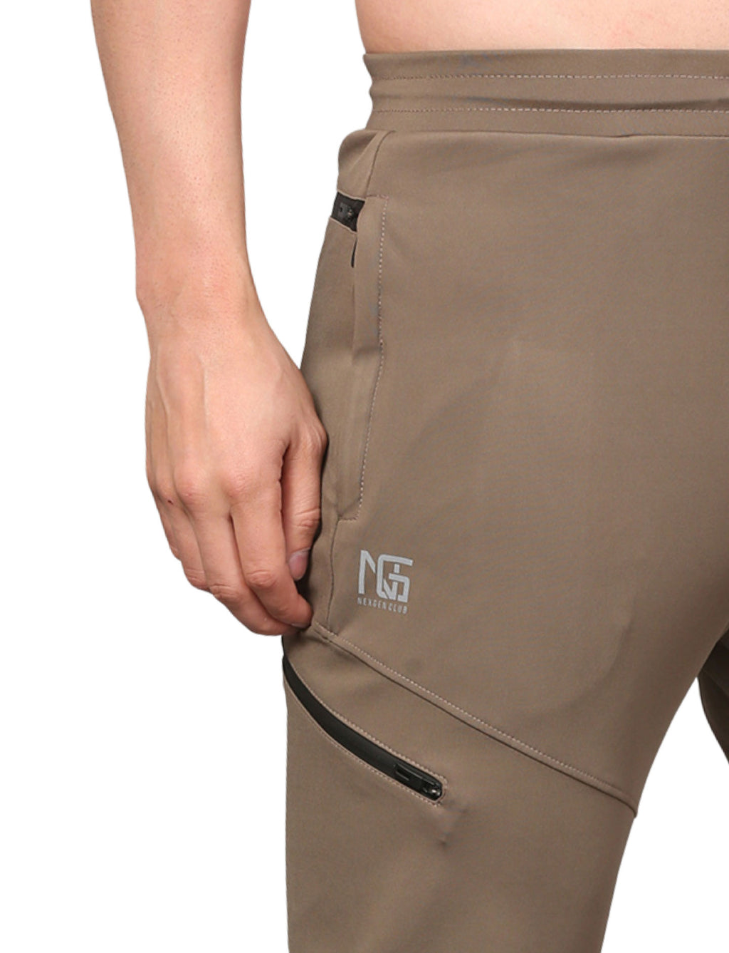 Men's Track Pants Sport Side Zipper for Gen Z with Outdoor Activewear Khaki