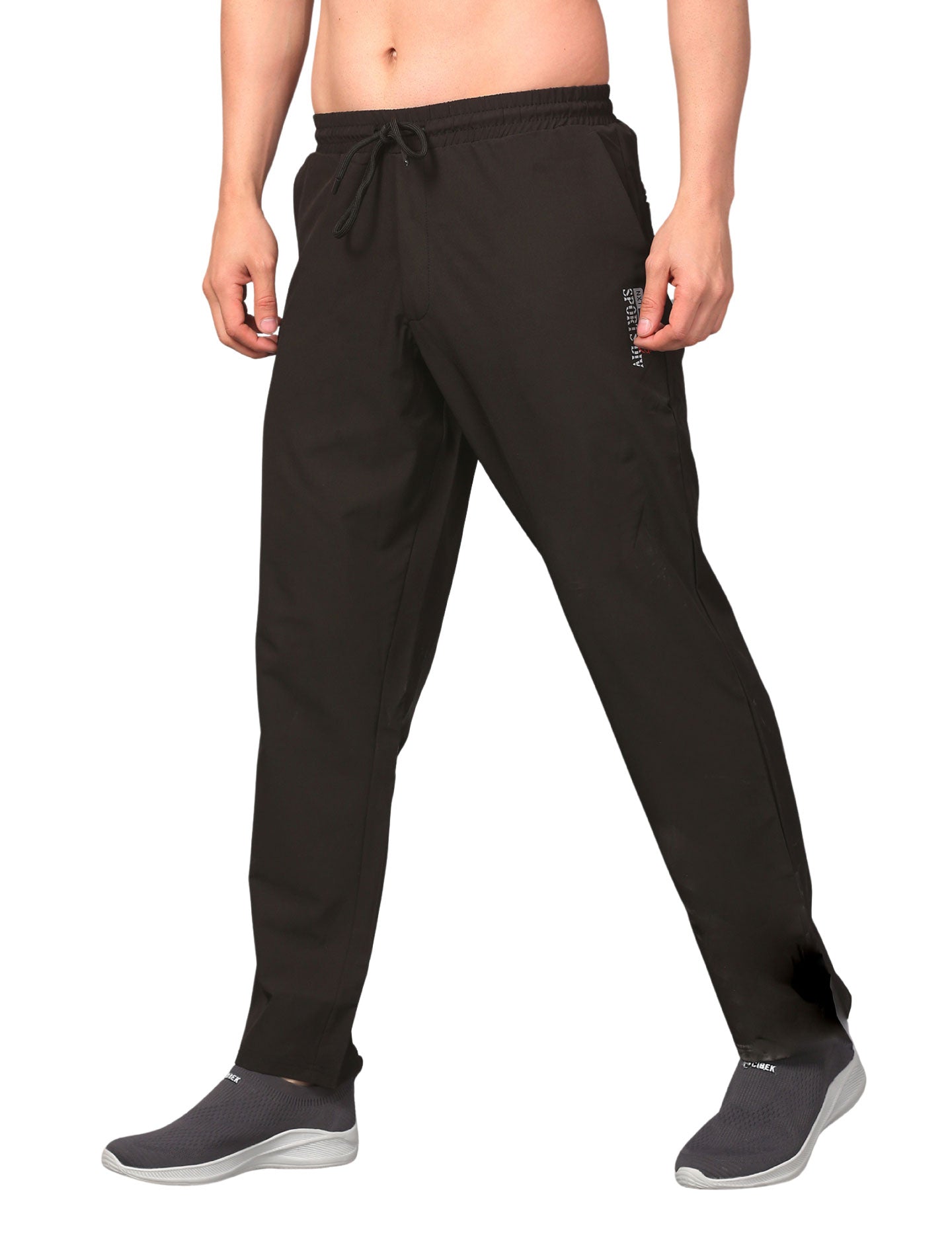 Men's Track Pants Sport Slim Fit Joggers for Gen Z with Pocket Activewear Black