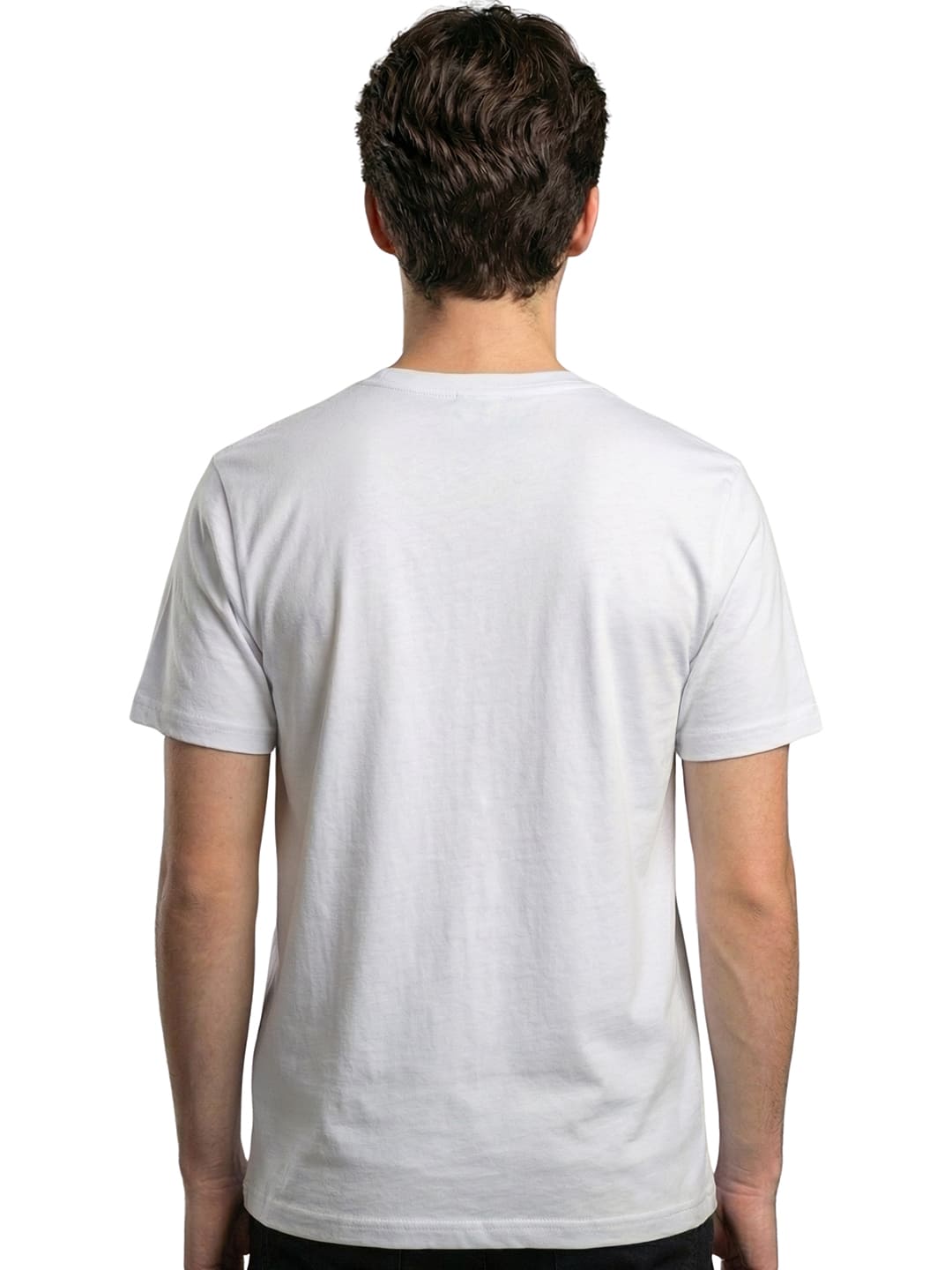 White round neck half sleeves printed T-shirt