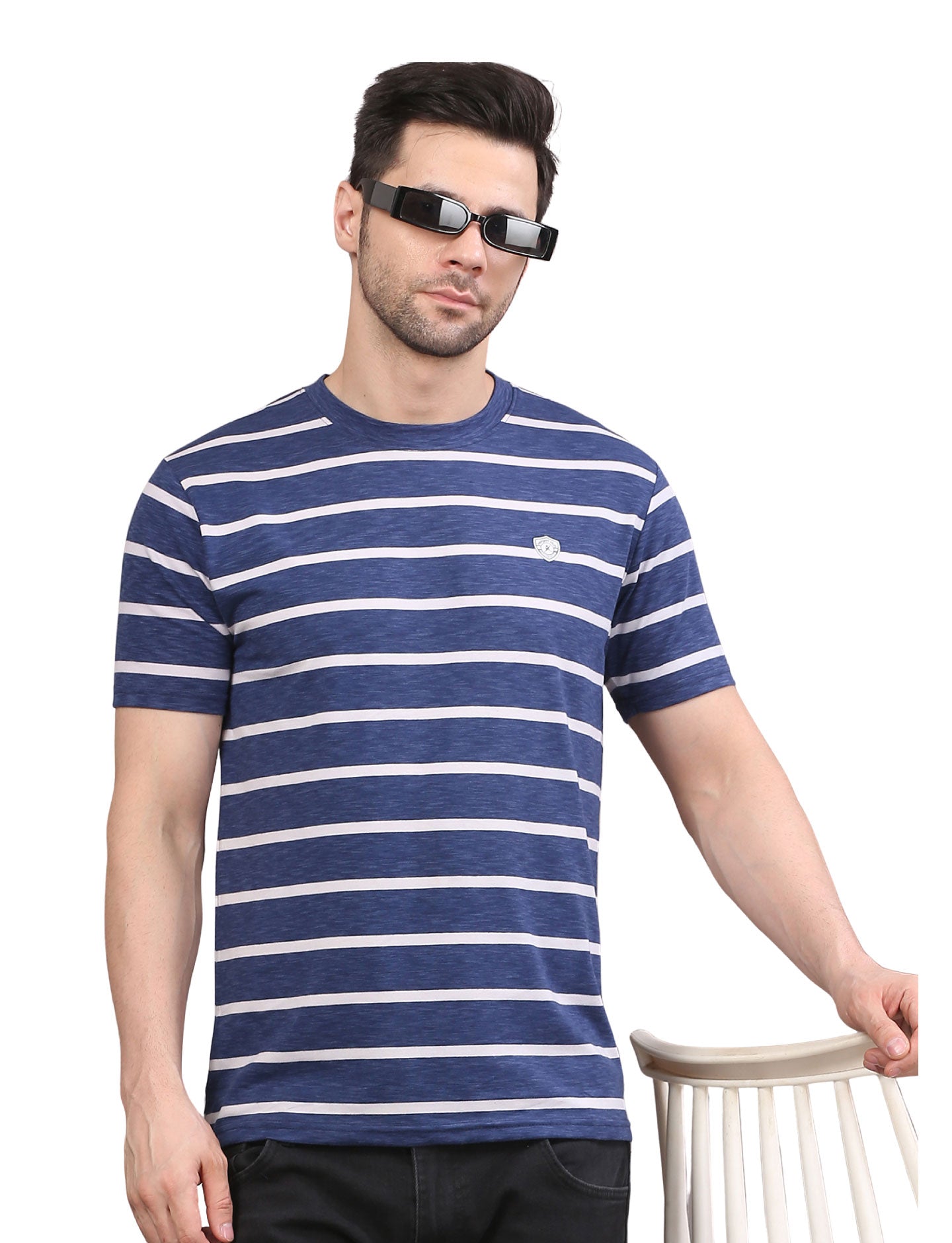 Men's Striped Crew Neck T-Shirt