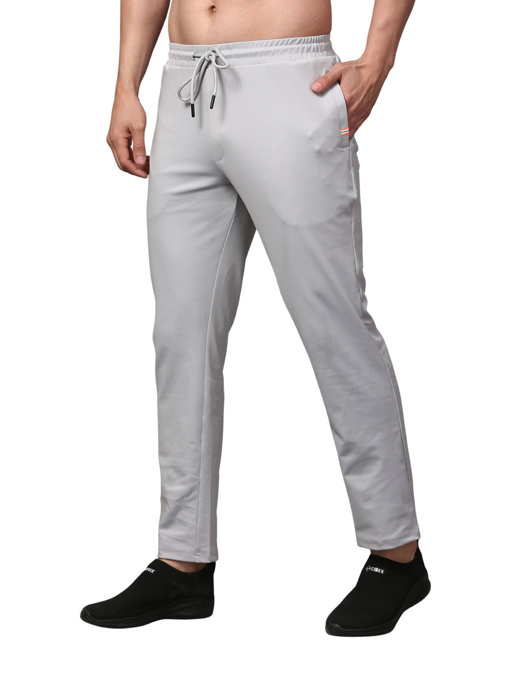 Men's Track Pants Joggers Zipper Gen Z Casual, Sports Gym Activities Light Grey