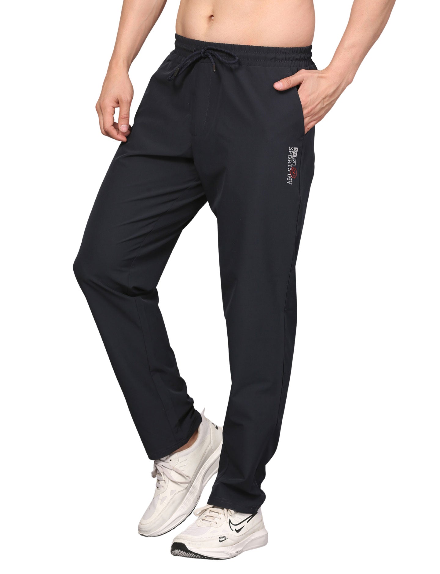 Men's Track Pants Sport Slim Fit Joggers for Gen Z with Pocket Activewear Navy Blue