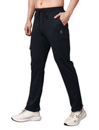 Men's Track Pants Slim Flap Pockets Navy