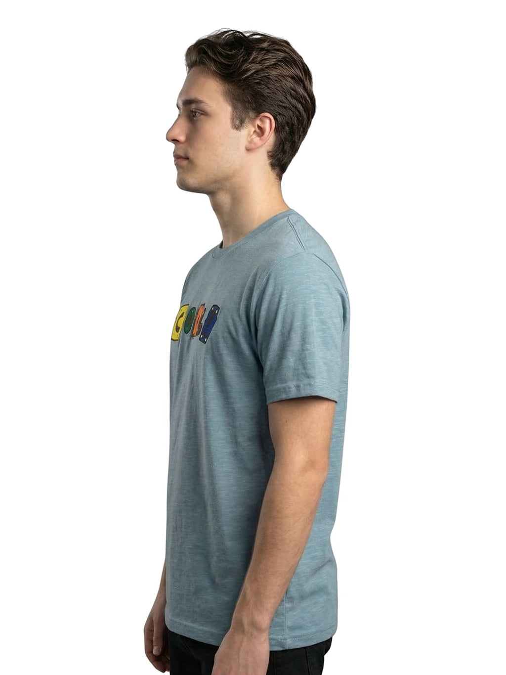 Blue round neck half sleeves T-shirt