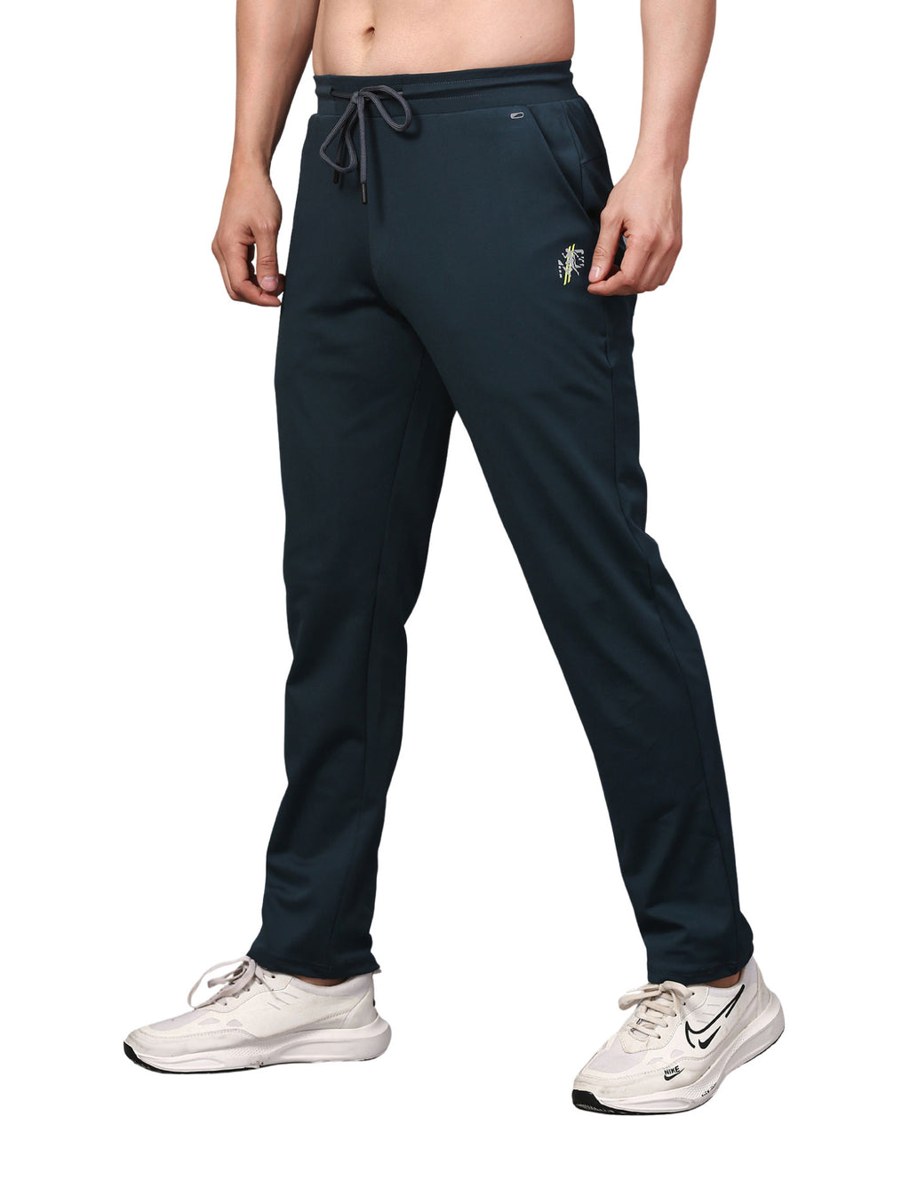 Men's Track Pants Slim Fit Joggers for Gen Z with Zipper Pocket Drawsting Teal