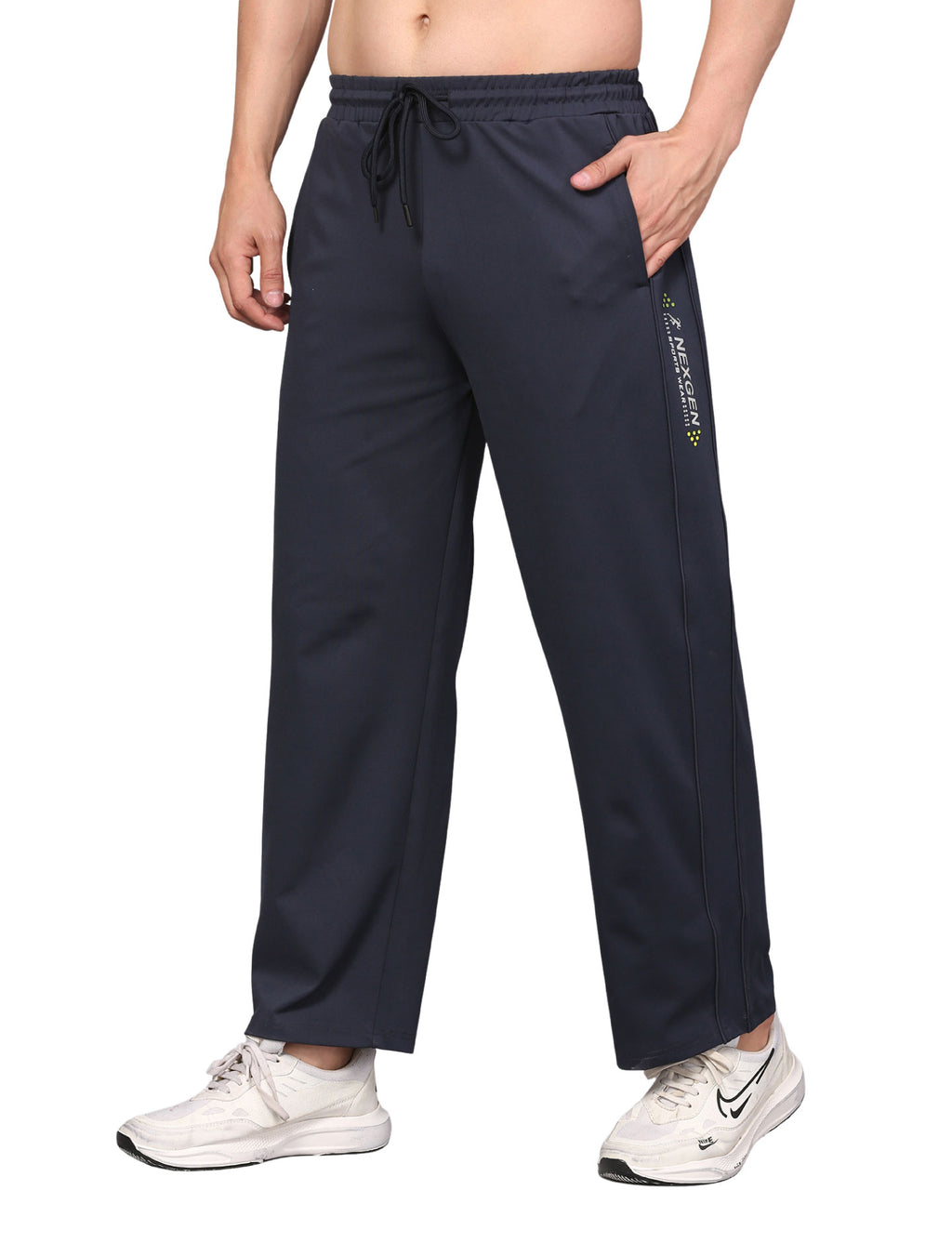 Men's Track Pants Solid Slim Fit Joggers for Man, Boy & Gen Z Drawsting Navy