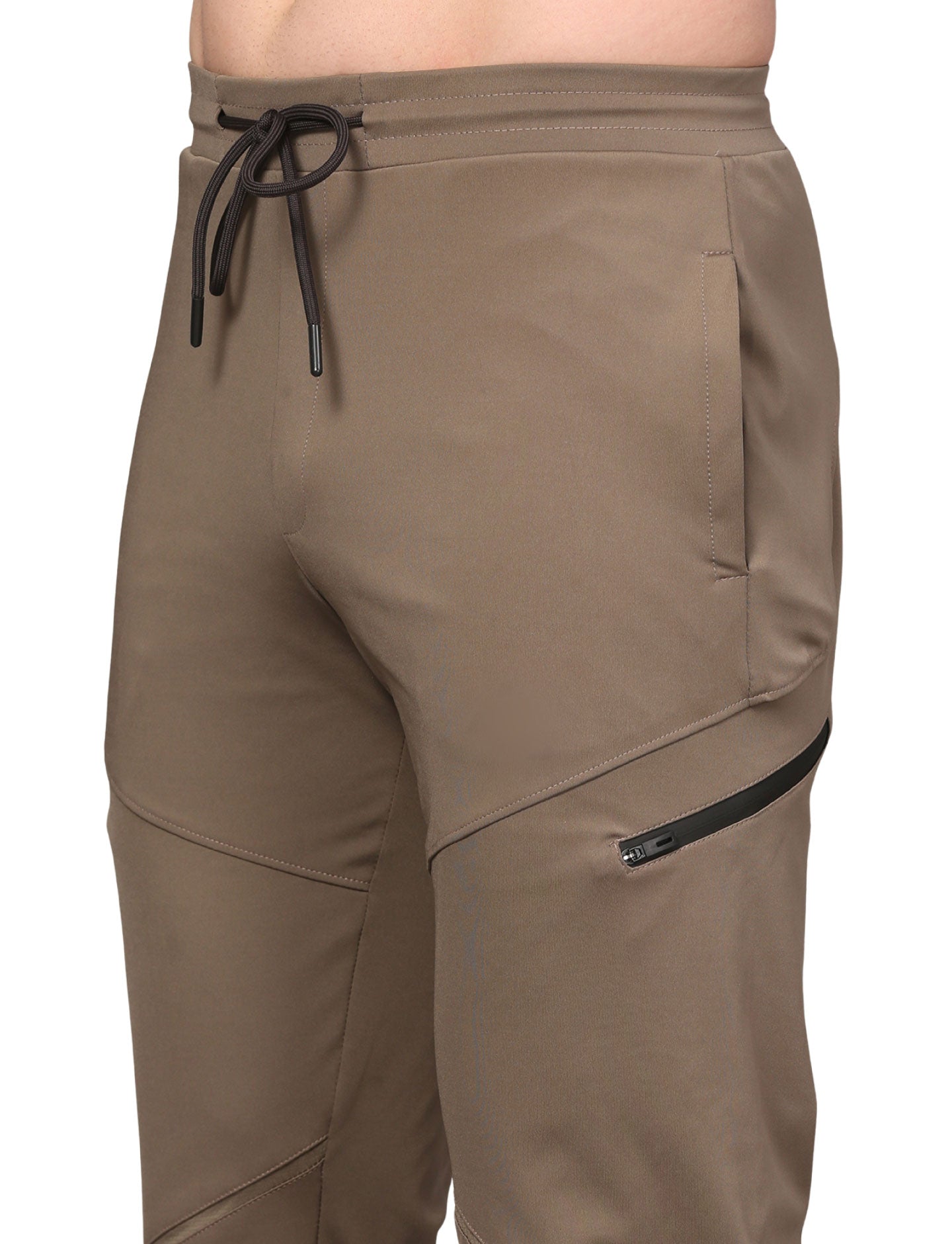 Men's Track Pants Sport Side Zipper for Gen Z with Outdoor Activewear Khaki