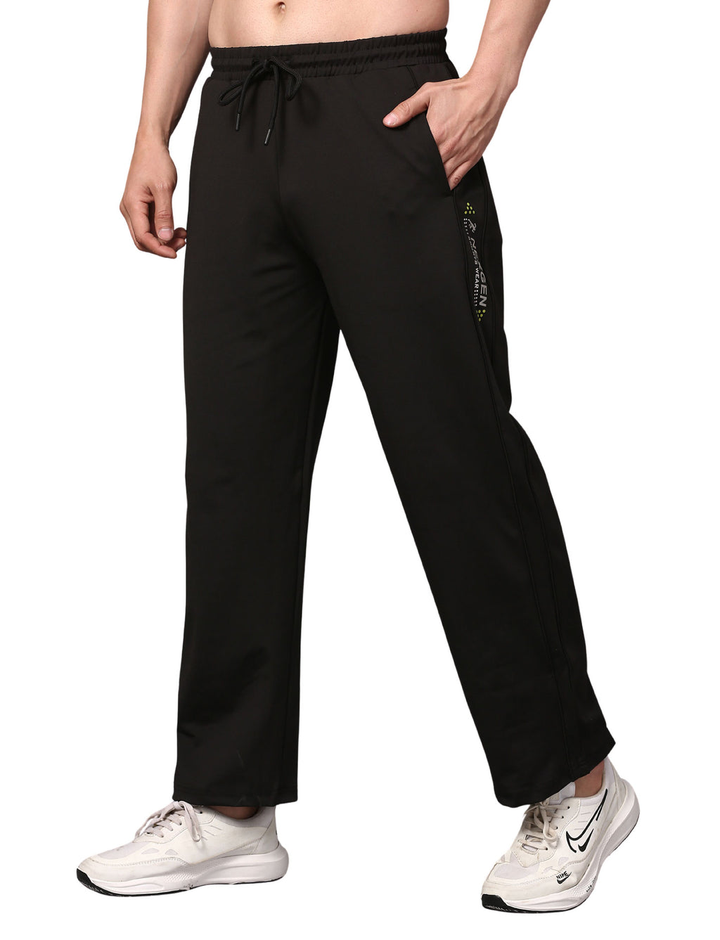 Men's Track Pants Solid Slim Fit Joggers for Man, Boy & Gen Z Drawsting Black