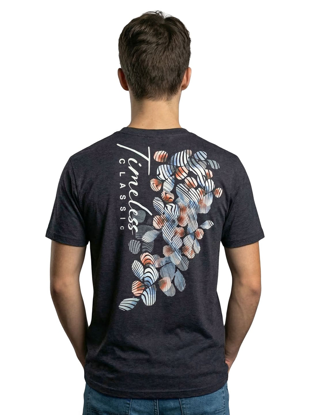 Black round neck half sleeves printed T-shirt