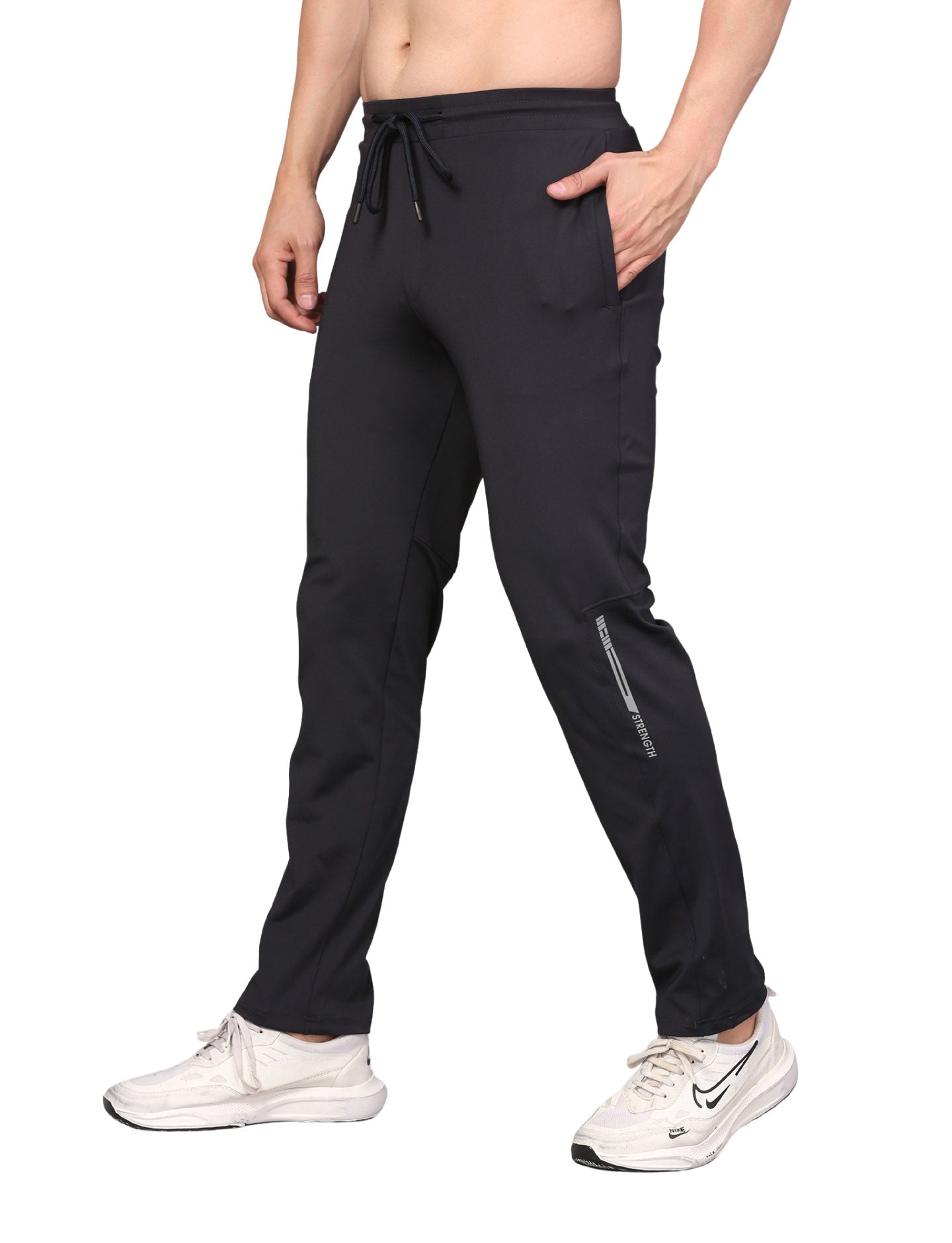 Men's Track Pants Joggers Zipper Gen Z Casual, Sports Gym Activities Black