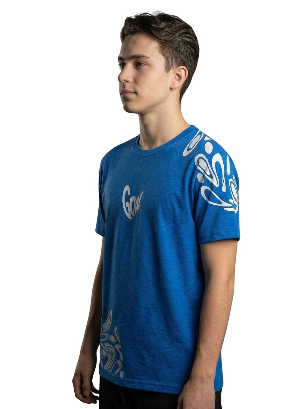 Blue round neck half sleeves casual wear T-shirt