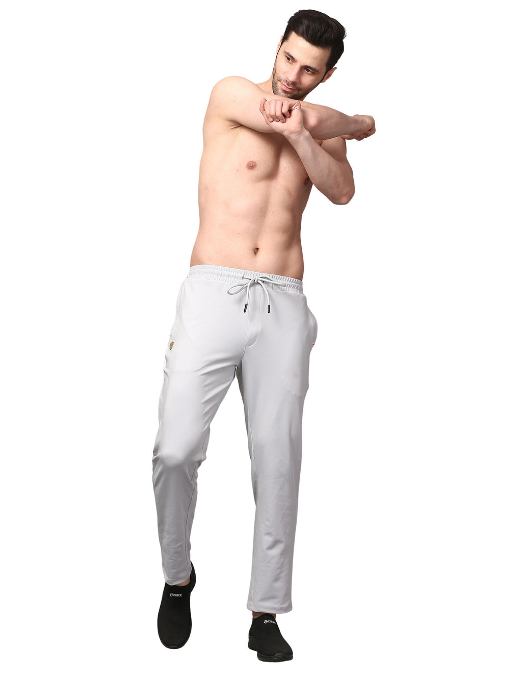 Men's Track Pants Joggers Zipper Gen Z Casual, Sports Gym Activities Light Grey