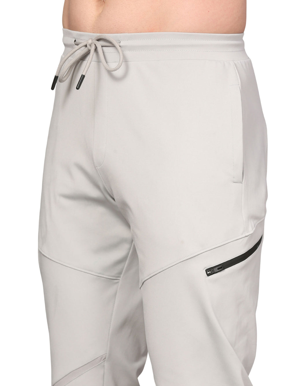 Men's Track Pants Sport Side Zipper for Gen Z with Outdoor Activewear Light Grey