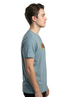 Blue round neck half sleeves T-shirt