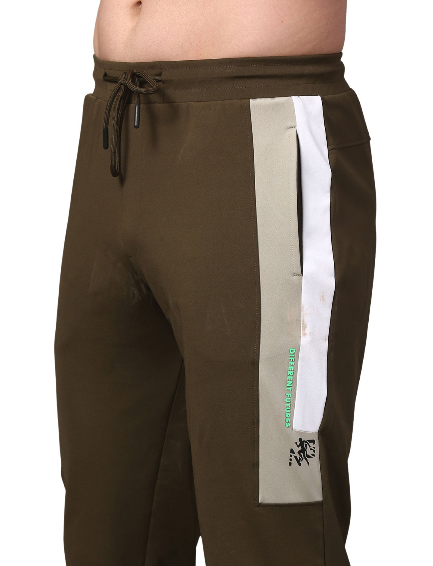 Men's Track Pants Smart Fit Joggers with Side 2 with Back 1 Pockets Active Olive