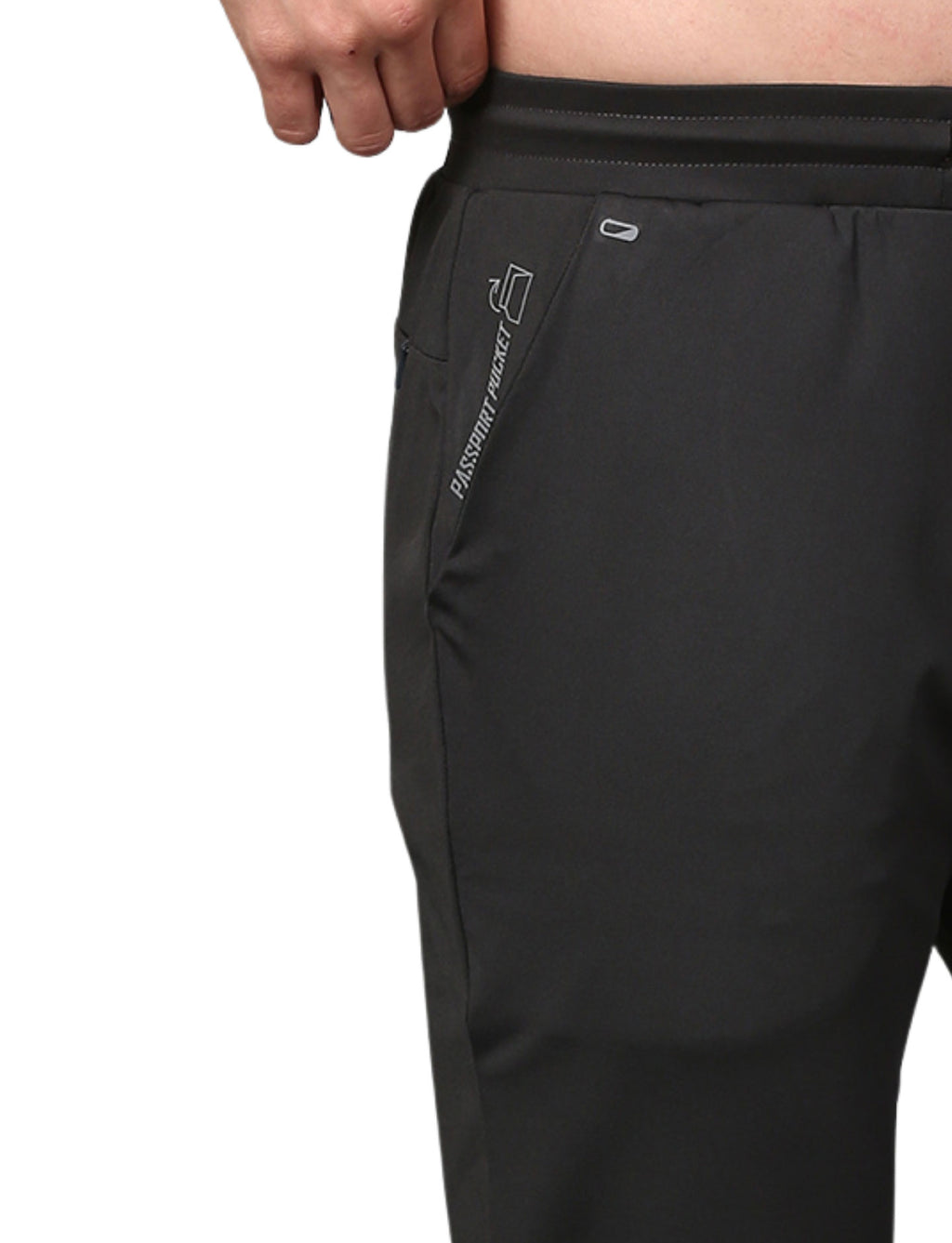 Men's Track Pants Slim Fit Joggers for Gen Z with Zipper Pocket Drawsting Charcoal