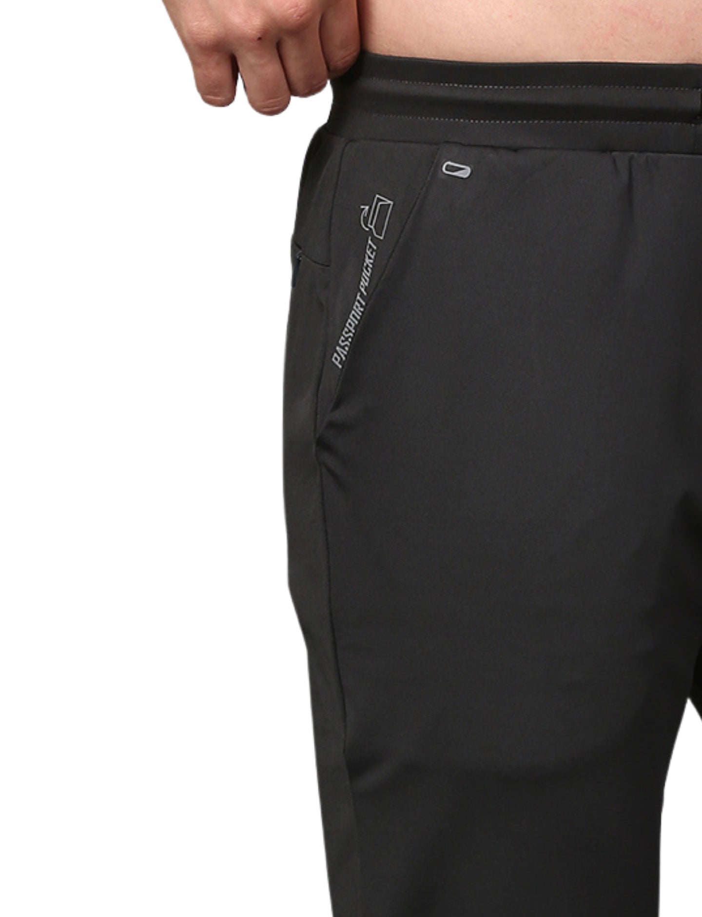 Men's Track Pants Slim Fit Joggers for Gen Z with Zipper Pocket Drawsting Charcoal