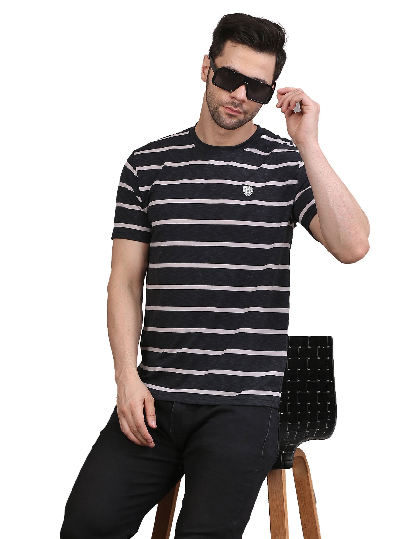 Men's Striped Crew Neck T-Shirt