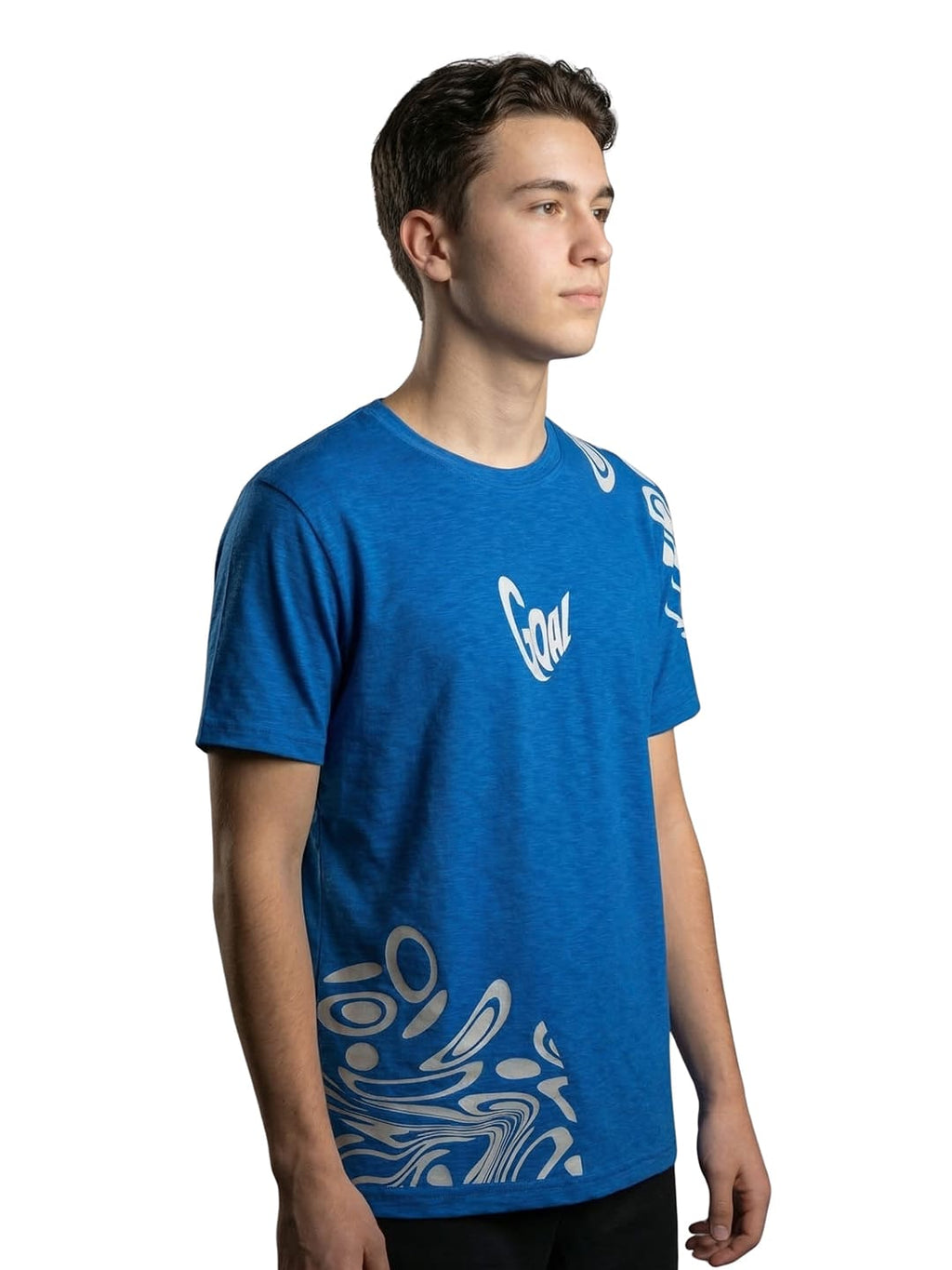 Blue round neck half sleeves casual wear T-shirt