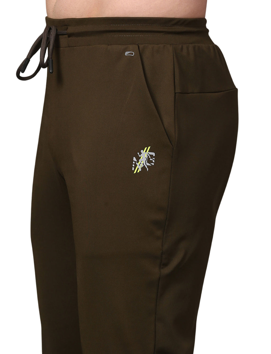 Men's Track Pants Slim Fit Joggers for Gen Z with Zipper Pocket Drawsting Olive