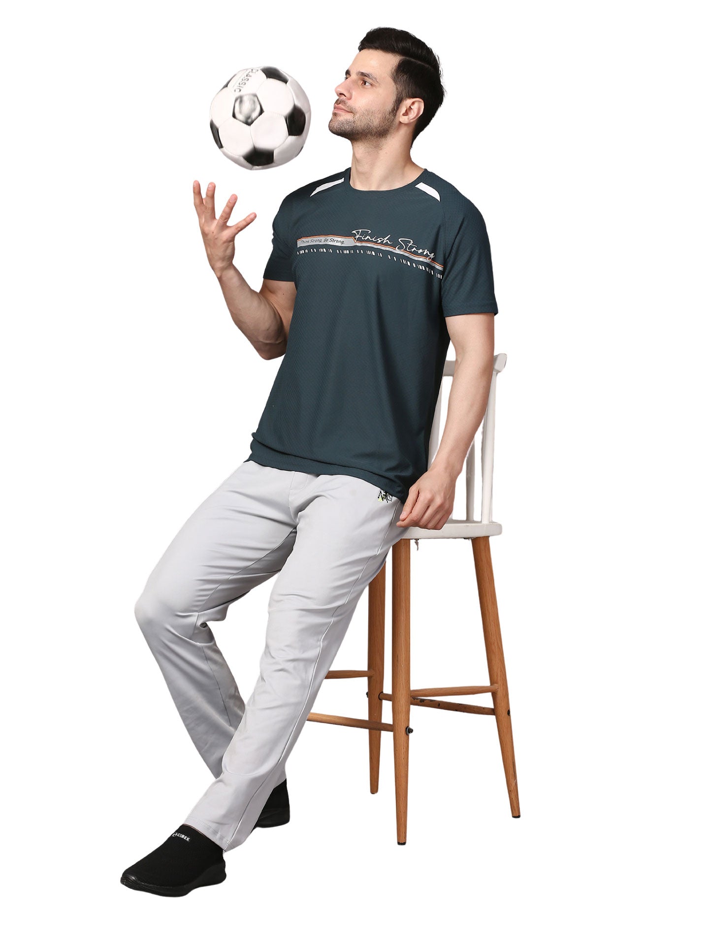 Men's Track Pants Slim Fit Joggers for Gen Z with Zipper Pocket Drawsting Light Grey