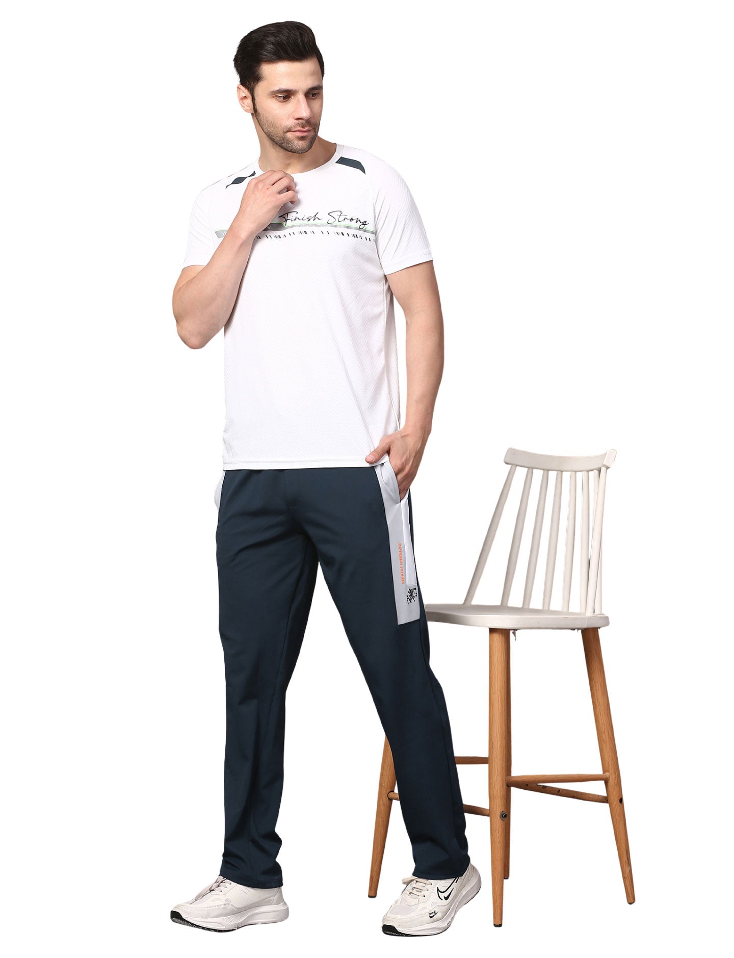 Men's Track Pants Smart Fit Joggers with Side 2 with Back 1 Pockets Active Teal