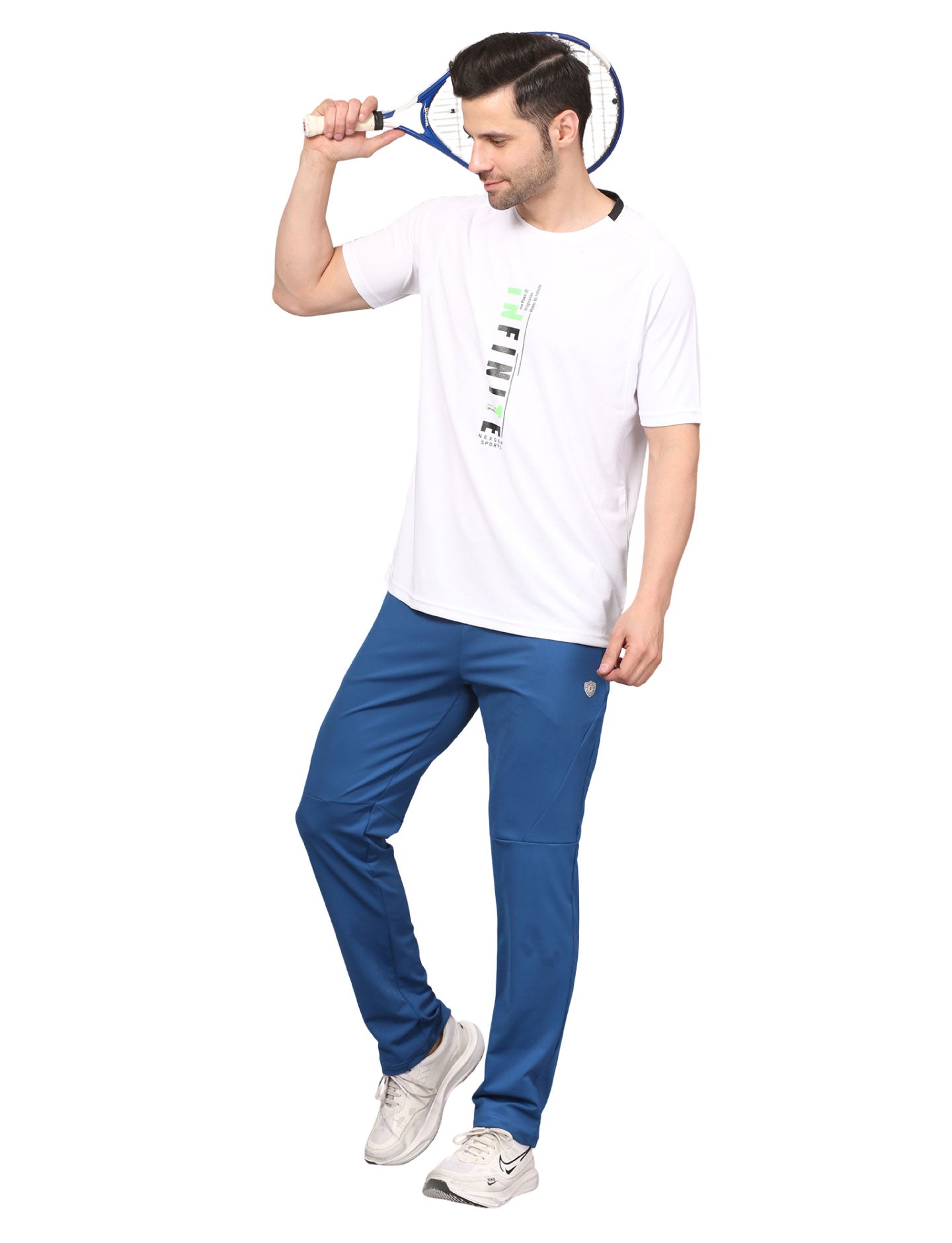 Men's Track Pants Joggers Casual Sports Gym Outdoor Activities Pach Pocket Bright Indigo