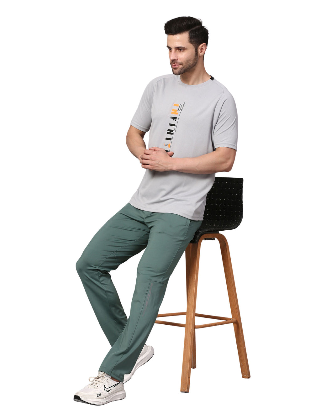 Men's Track Pants Joggers Zipper Gen Z Casual, Sports Gym Activities Sage Green