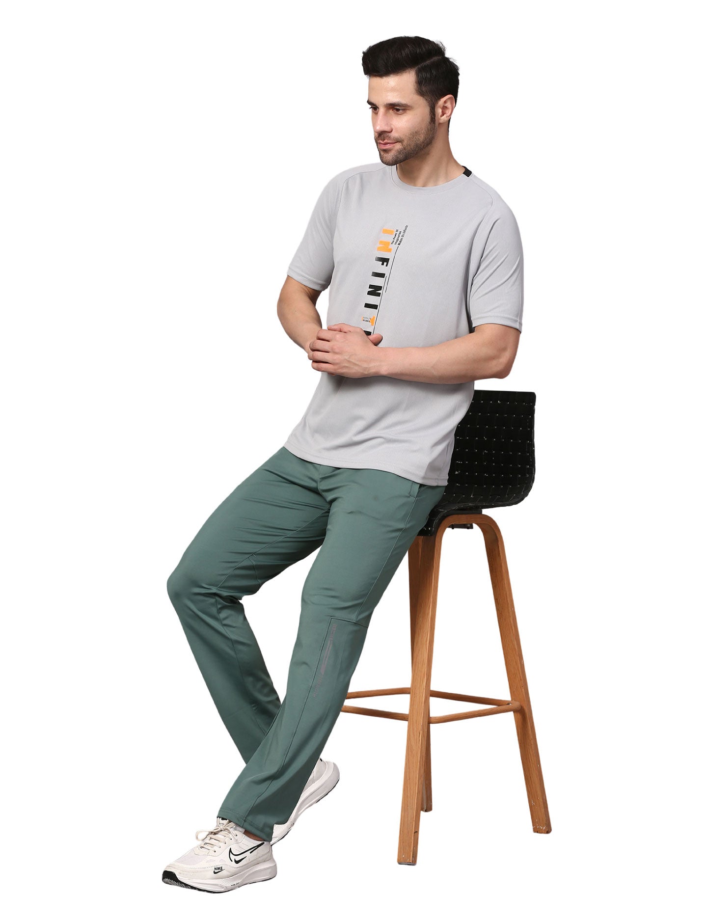 Men's Track Pants Joggers Zipper Gen Z Casual, Sports Gym Activities Sage Green