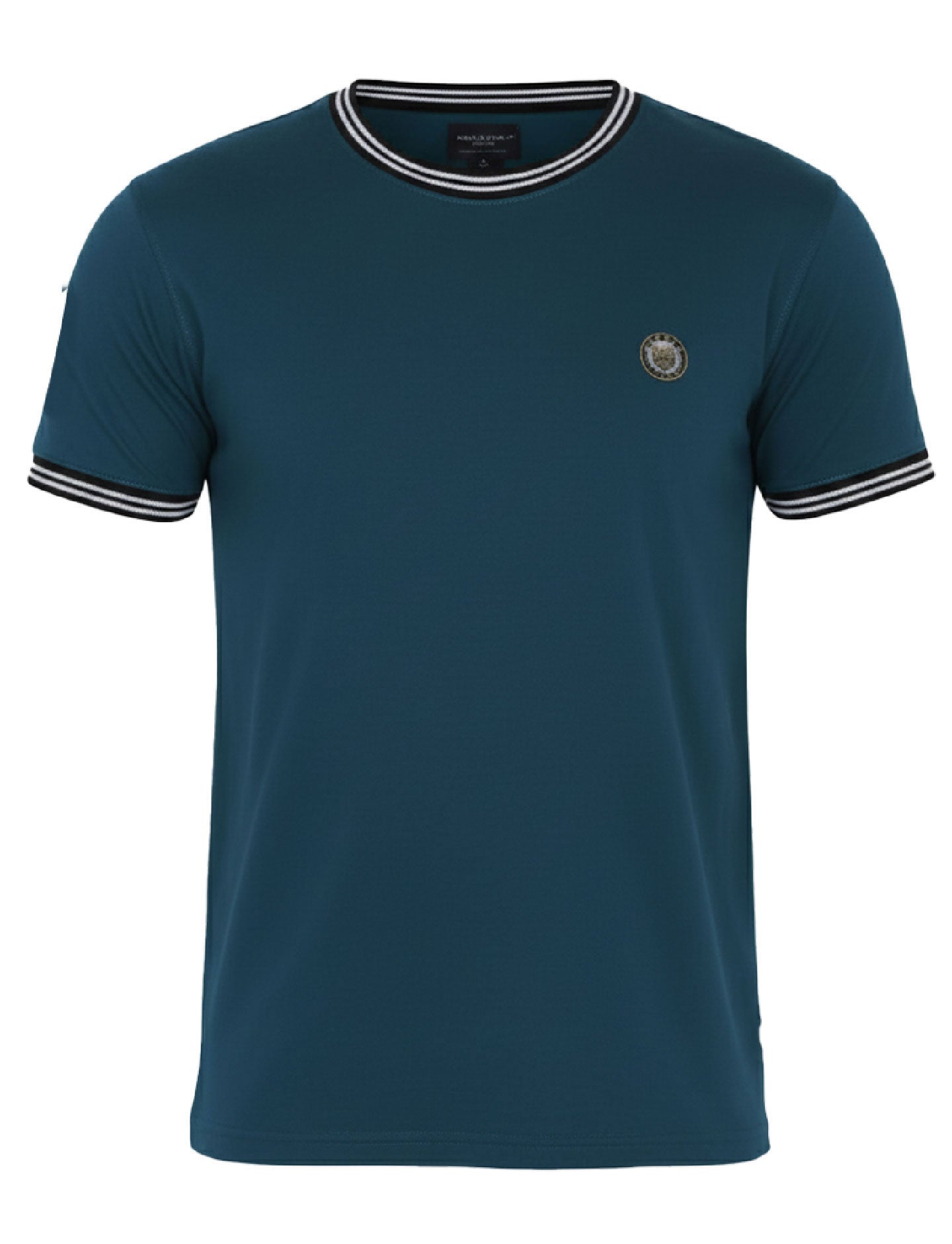 Pretty  Men's Organic Cotton Crew Neck T-Shirt with Striped Trim