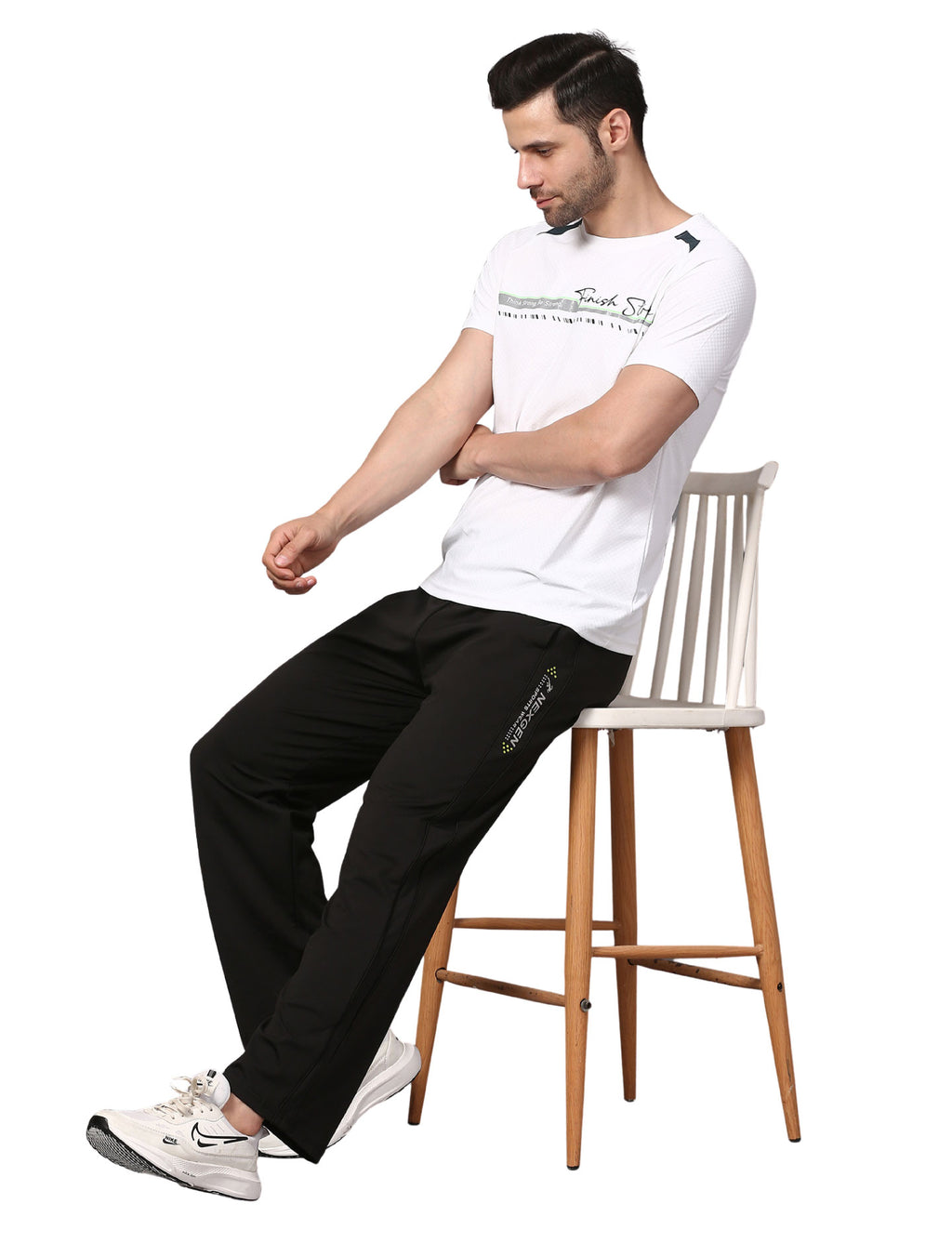 Men's Track Pants Solid Slim Fit Joggers for Man, Boy & Gen Z Drawsting Black