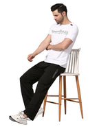 Men's Track Pants Solid Slim Fit Black