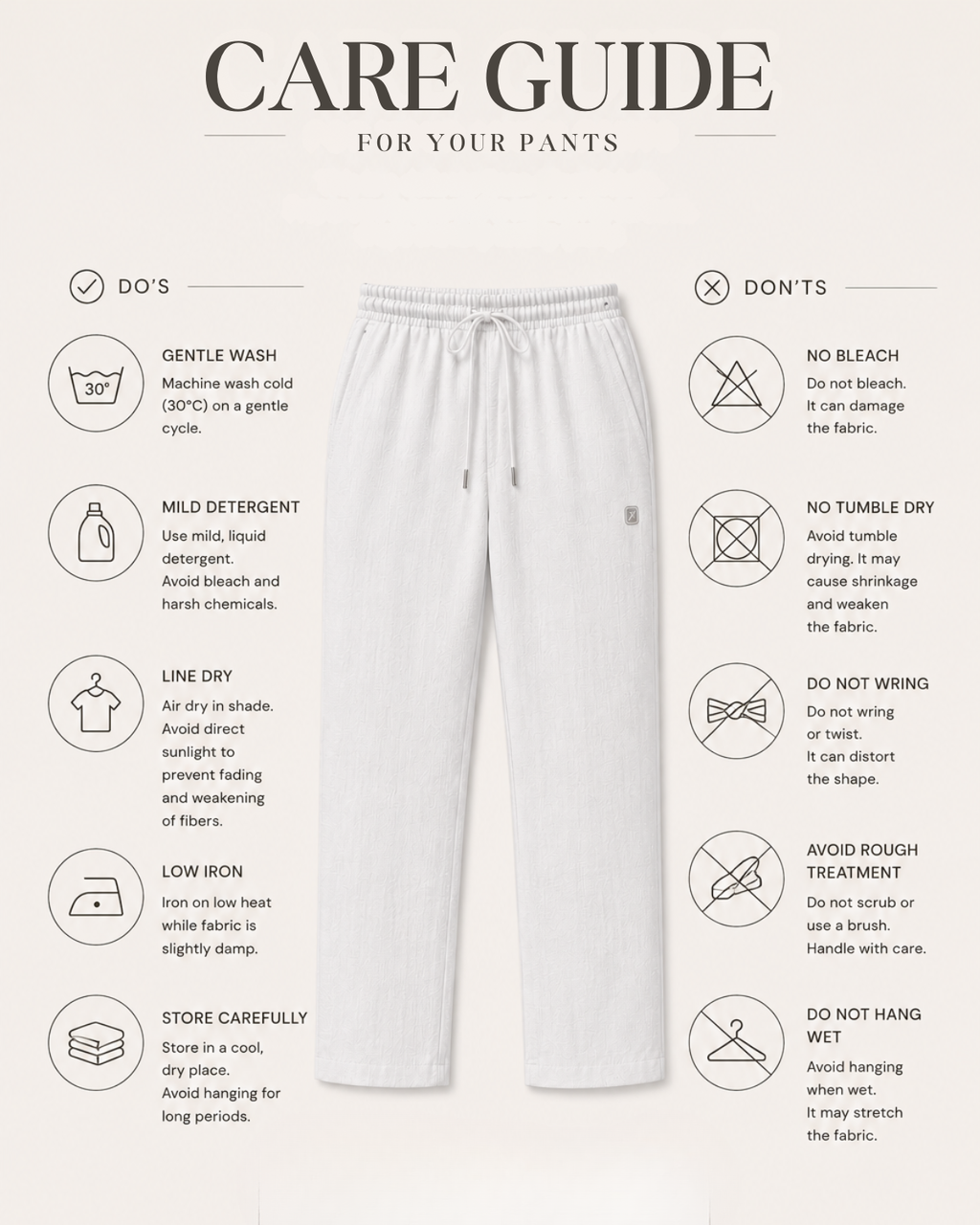 Linen Look Straight Fit Pants white