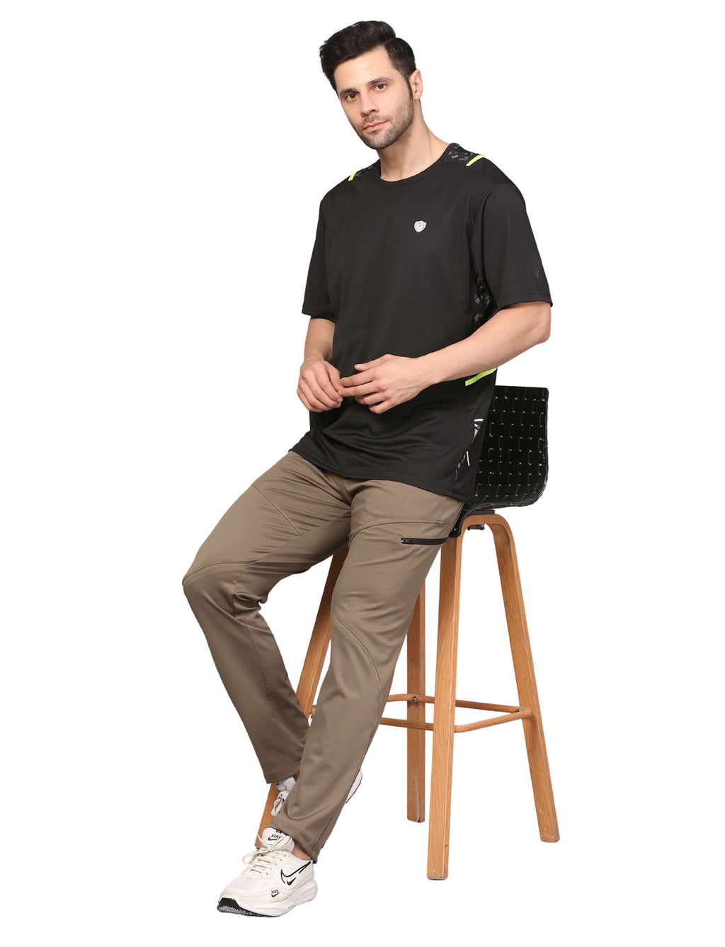 Men's Track Pants Sport Side Zipper for Gen Z with Outdoor Activewear Khaki