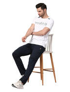 Men's Track Pants Slim Flap Pockets Navy