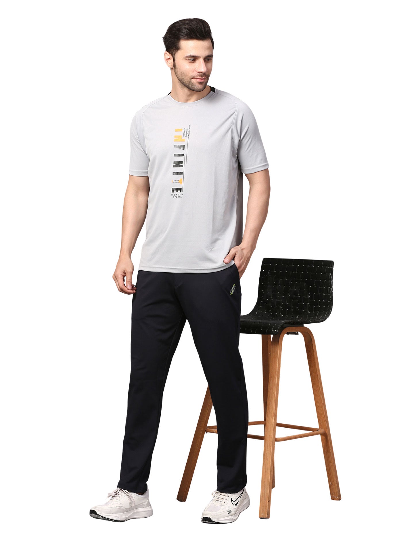 Men's Track Pants Slim Fit Joggers for Gen Z with Zipper Pocket Drawsting Navy