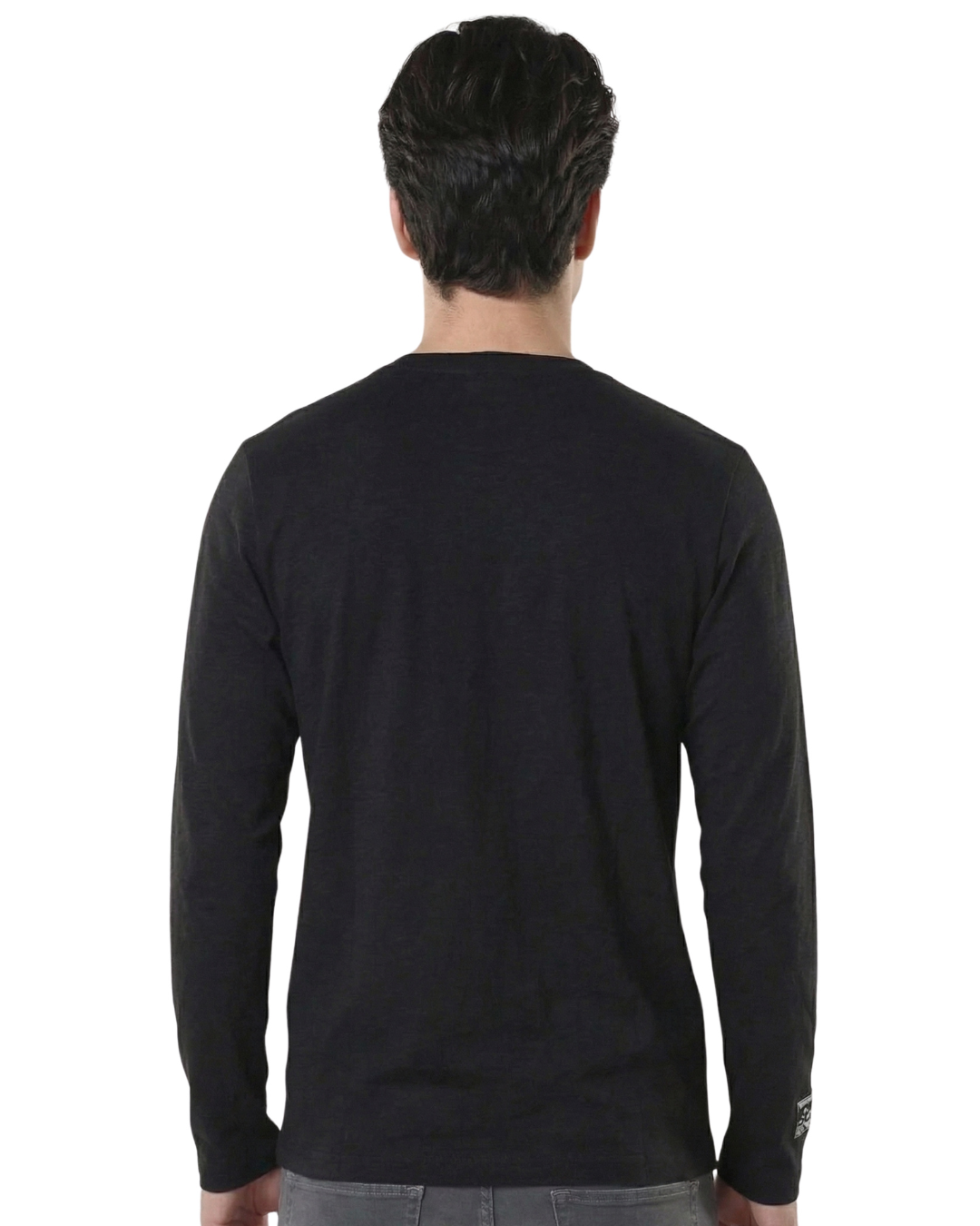 Begins Mountain Print Full Sleeve T-Shirt for Men – Black