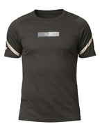 Men's  Rapid Dry Athletic T-Shirt with Raglan Sleeves & Chest Print CHARCOAL