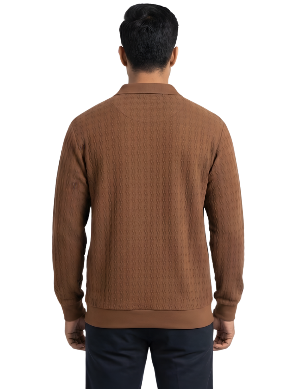 Textured Polo : Brown