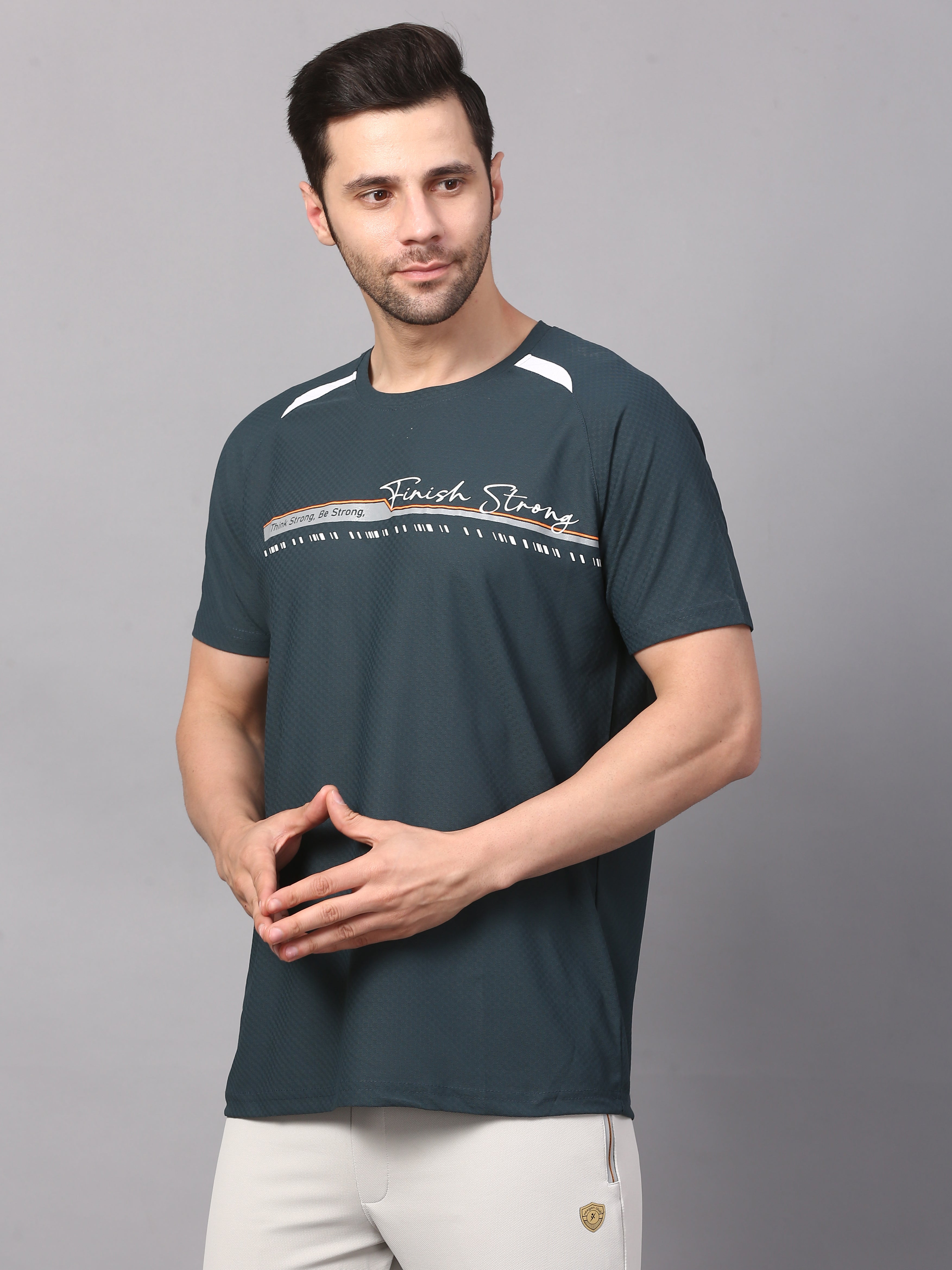 A round neck T-shirt with a graphic print in the center