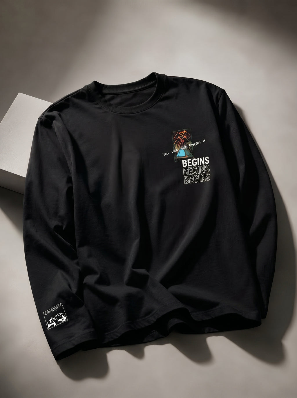 Begins Mountain Print Full Sleeve T-Shirt for Men