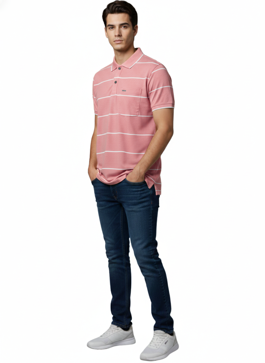 Striped Regular Fit Polo T-Shirt