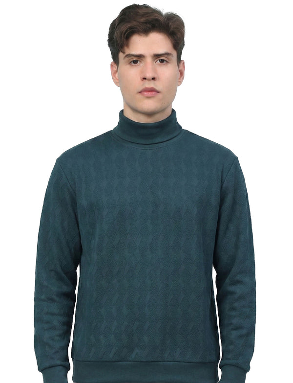 Textured High Neck: Teal