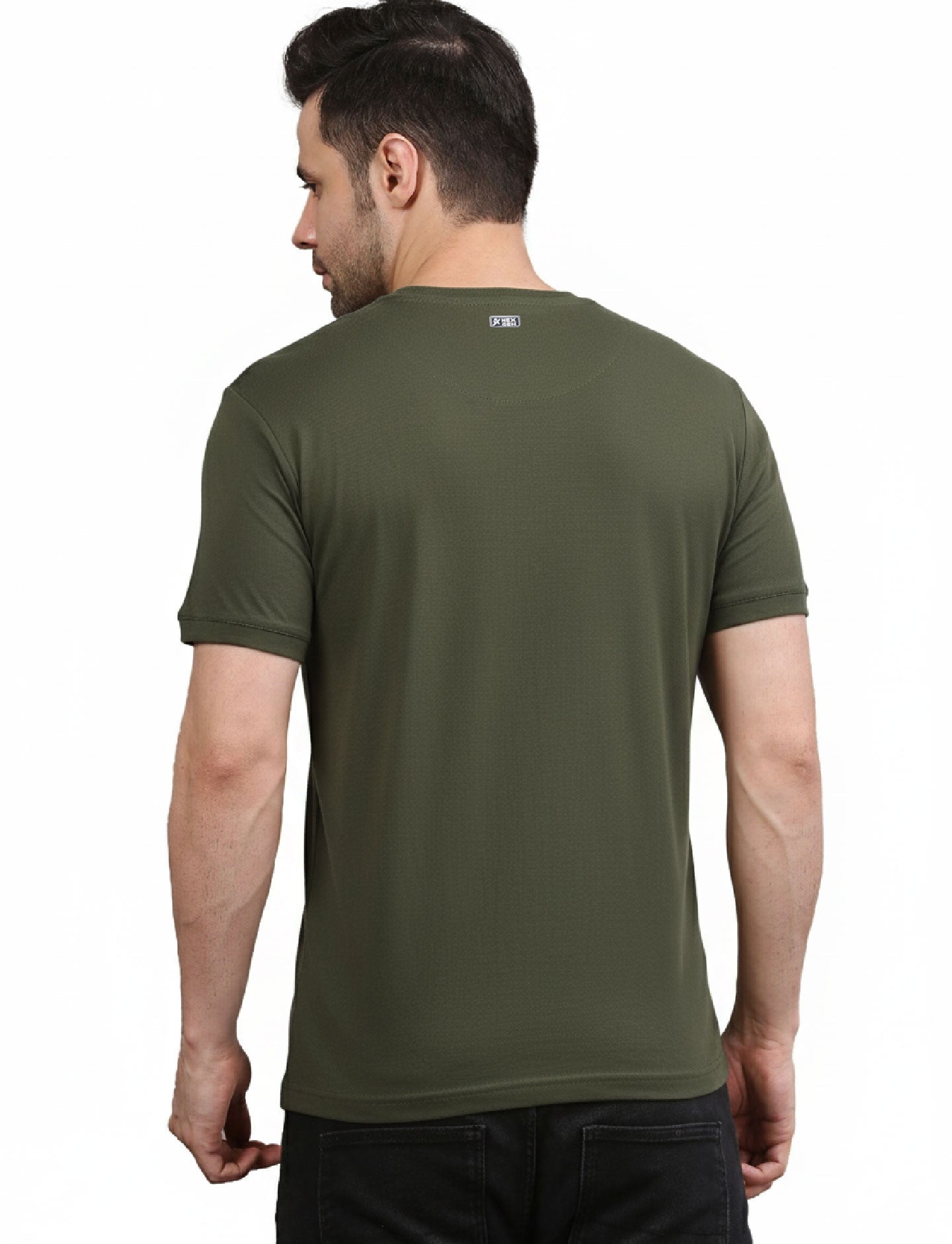 Men's Solid Cotton Regular Fit T-Shirt with Chest Pocket MUSTERD