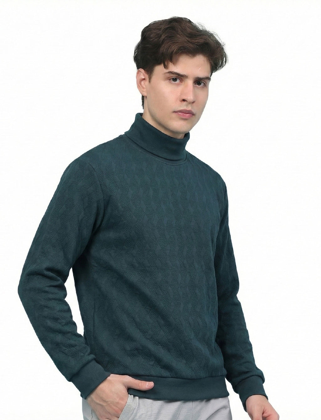 Textured High Neck: Teal