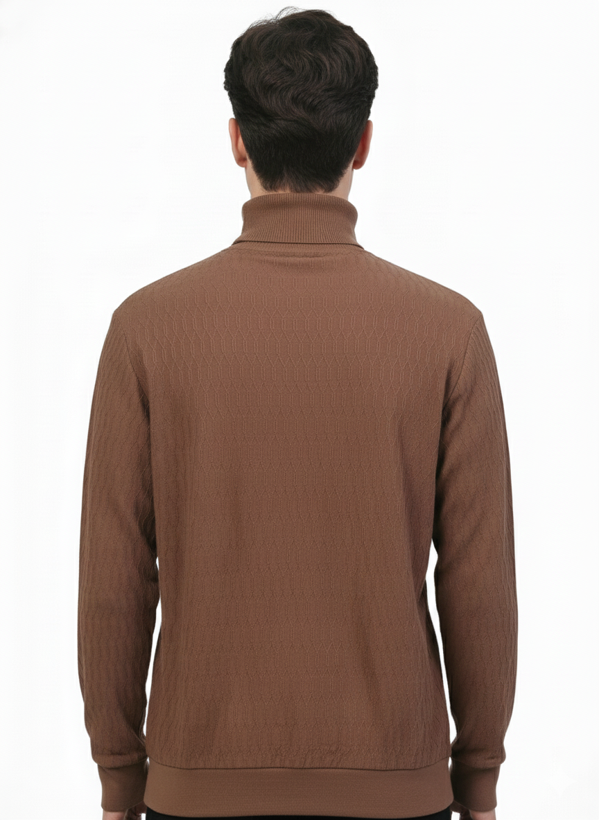 Textured High neck: Brown
