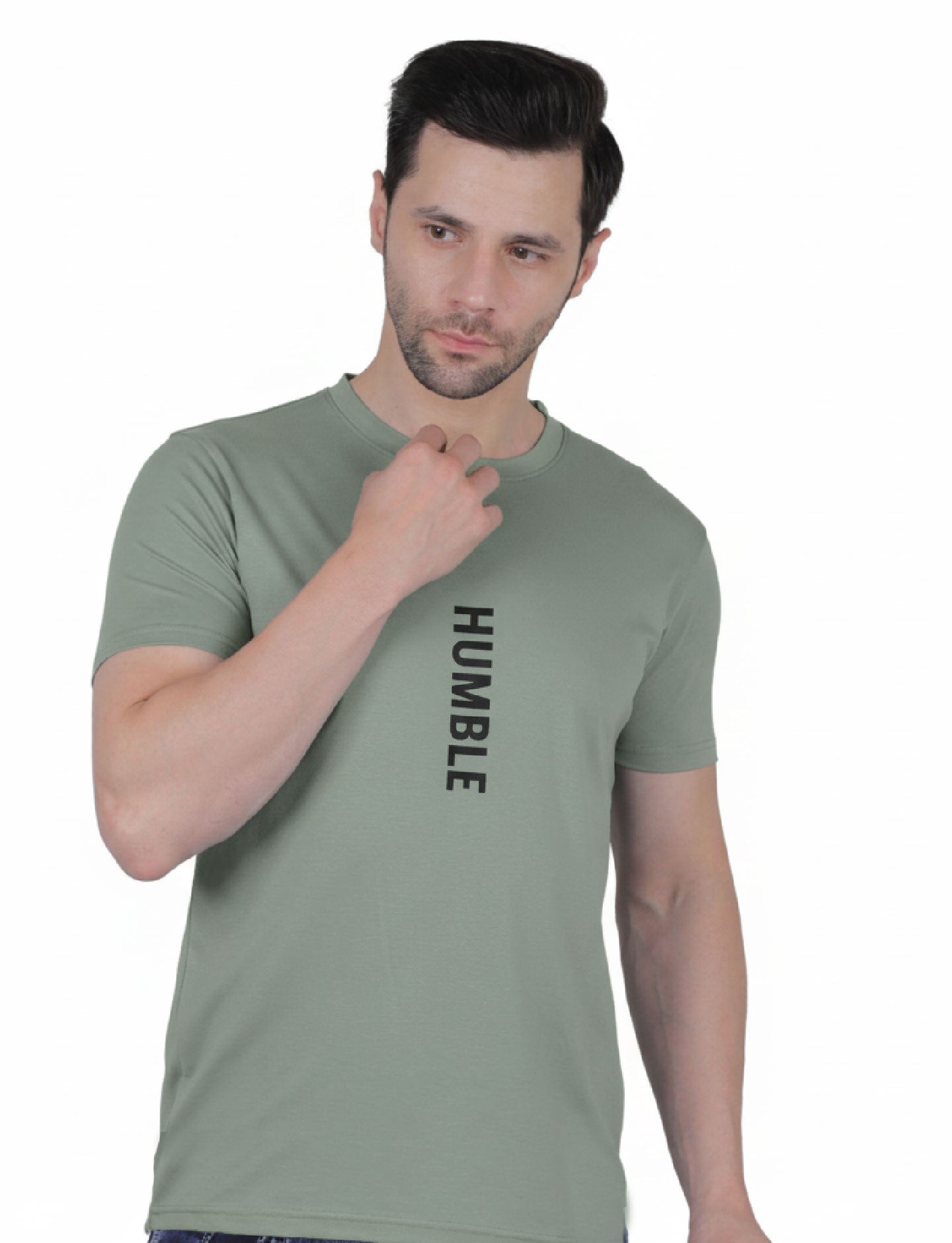 Men's Athletic Vertical "HUMBLE" T-Shirt SAGE GREEN