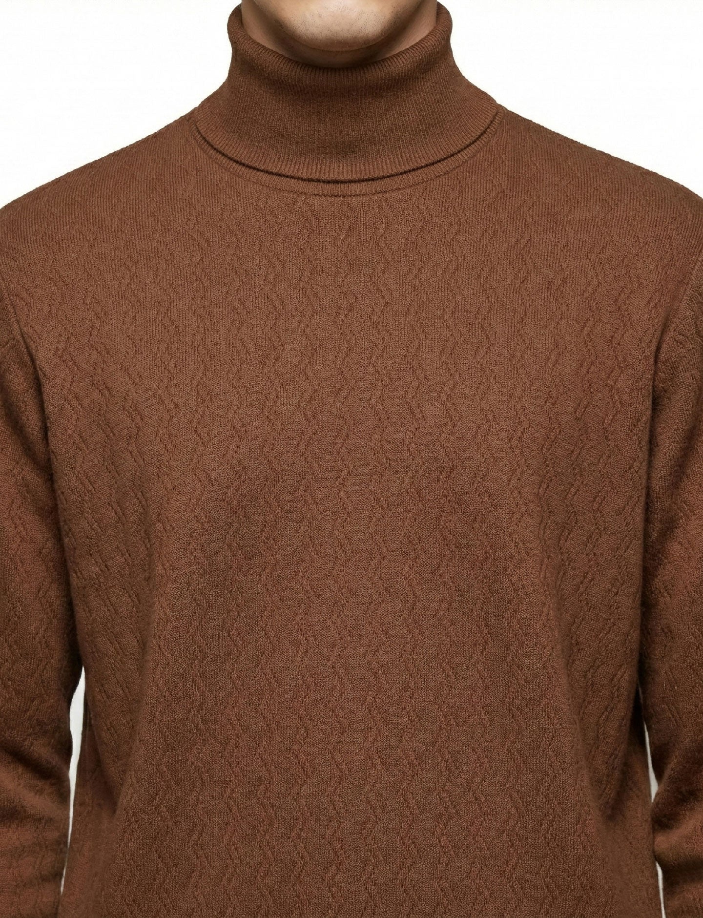 Textured High Neck: Brown