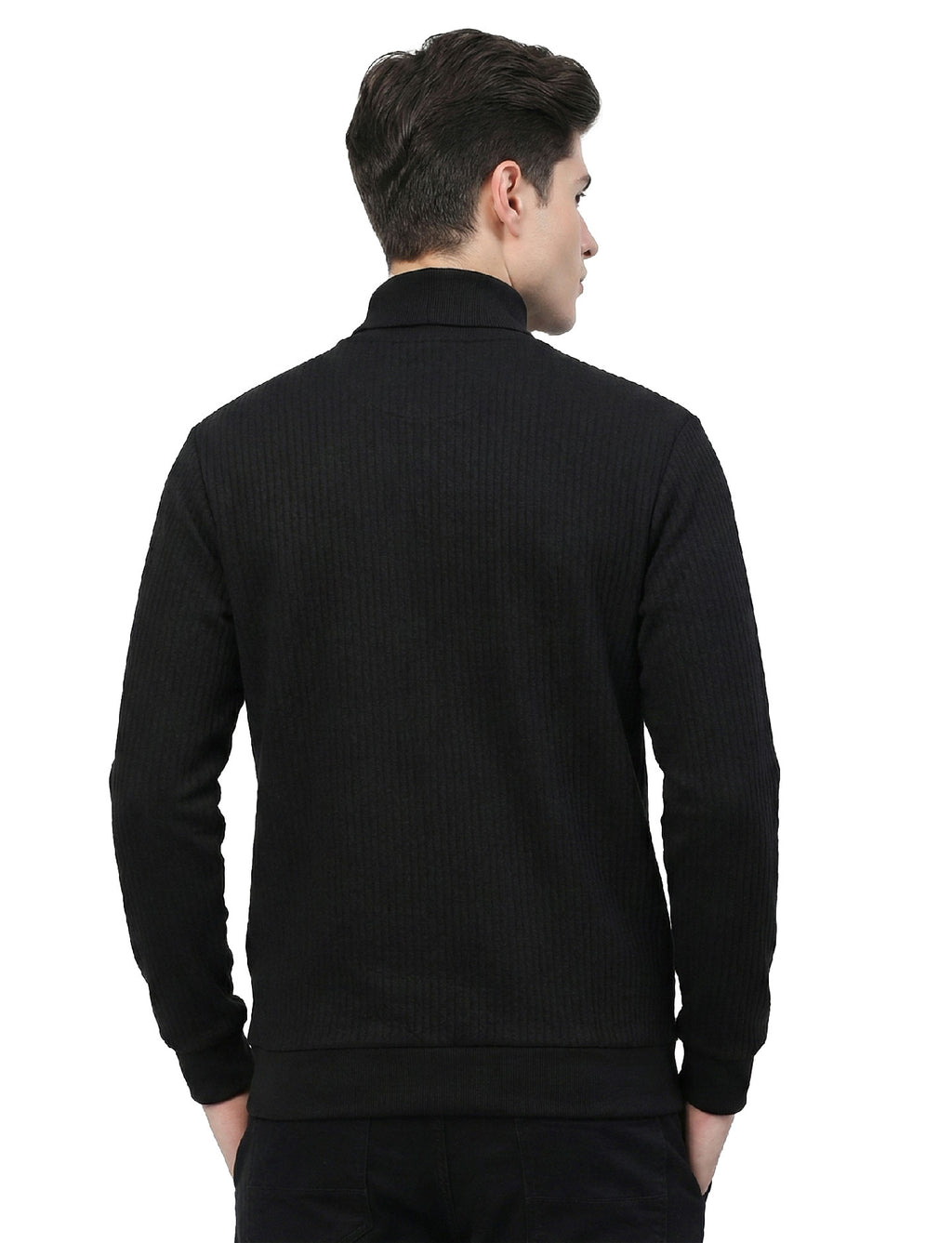 Texured Quater Zip: Black